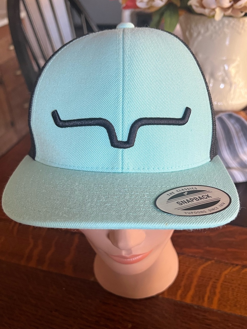 Kines ranch SnapBack cap - Mint Blue with Black Accent